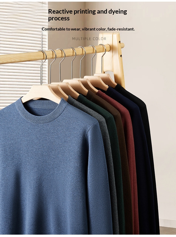boy Boy Boy Boy Boy Parson Dragon Autumn Winter Round Neck Pullover Thickened Warm Versatile Men's Wool Sweater Slim Fit Base Layer_voghion.com