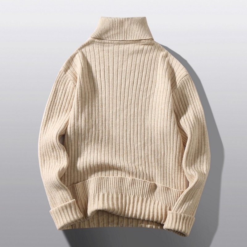 boy Boy Boy Boy Autumn Winter Main Promotion High Volume Men's Turtleneck Pullover Button Flower Casual Knitted Sweater Base Layer In_voghion.com