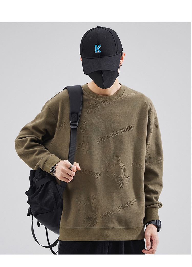 Garçon Garçon Shanggu Fashion 2025 Tenue Homme Col Rond Manches Longues Hiver Nouveau Sweat-shirt à Capuche Épais Haut Tendance_voghion.com