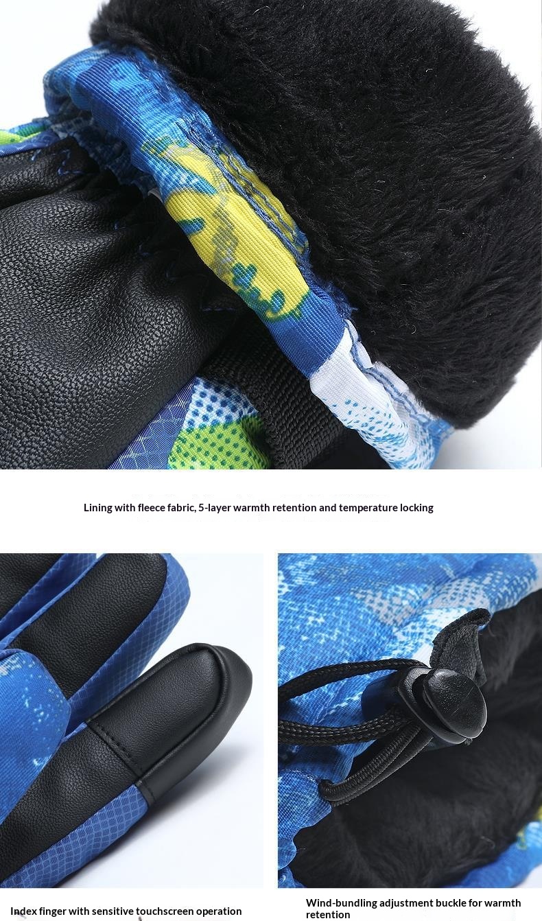 boy Boy Boy Winter Couple Ski Men Outdoor Cycling Waterproof Women Fleece Lined Warm Cold-Proof Five-Finger Touchscreen N07 Gloves_voghion.com