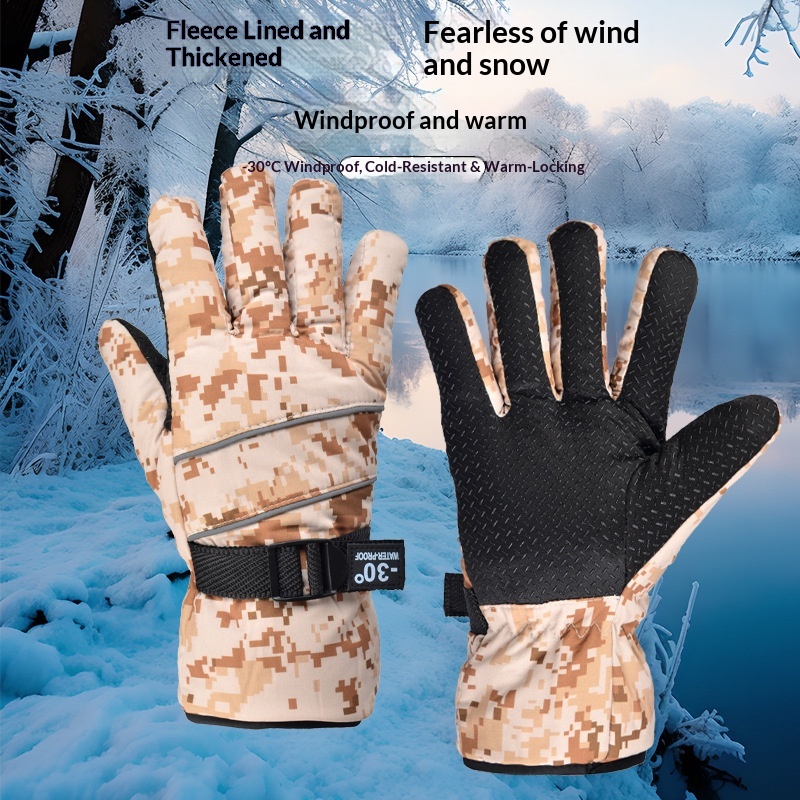 Guanti invernali caldi e spessi mimetici per uomo, sci, ciclismo, nord-est, antifreddo, impermeabili, antivento, taglia grande_voghion.com