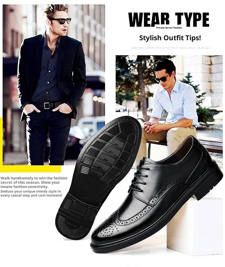 Voyage Herren-Freizeitschuhe aus hochwertigem Rindsleder im britischen Retro-Stil mit poliertem Brogue-Schnitt und geschnitzten Details_voghion.com