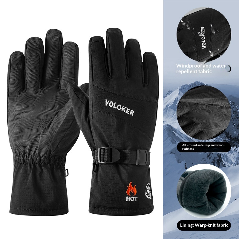 boy Boy Boy Men's Ski Winter Warm Outdoor Sports Windproof Waterproof Touchscreen Fleece Lined Cycling Gloves_voghion.com