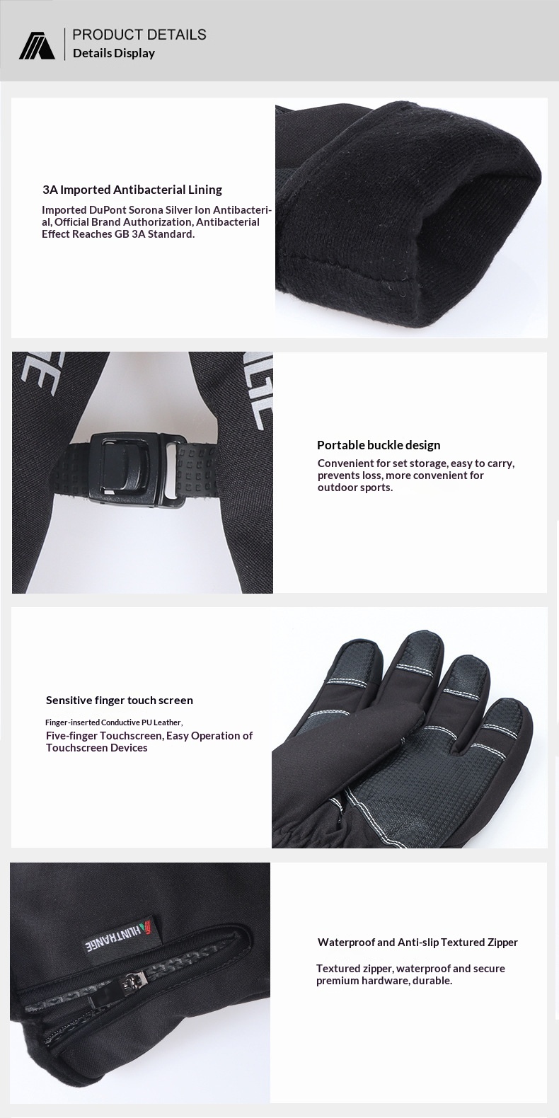 Boy Herren-Skihandschuhe, kältebeständig, Touchscreen-kompatibel, warm, 3M Thinsulate™-Fleece, antibakteriell, reflektierend, Nachtsicht_voghion.com