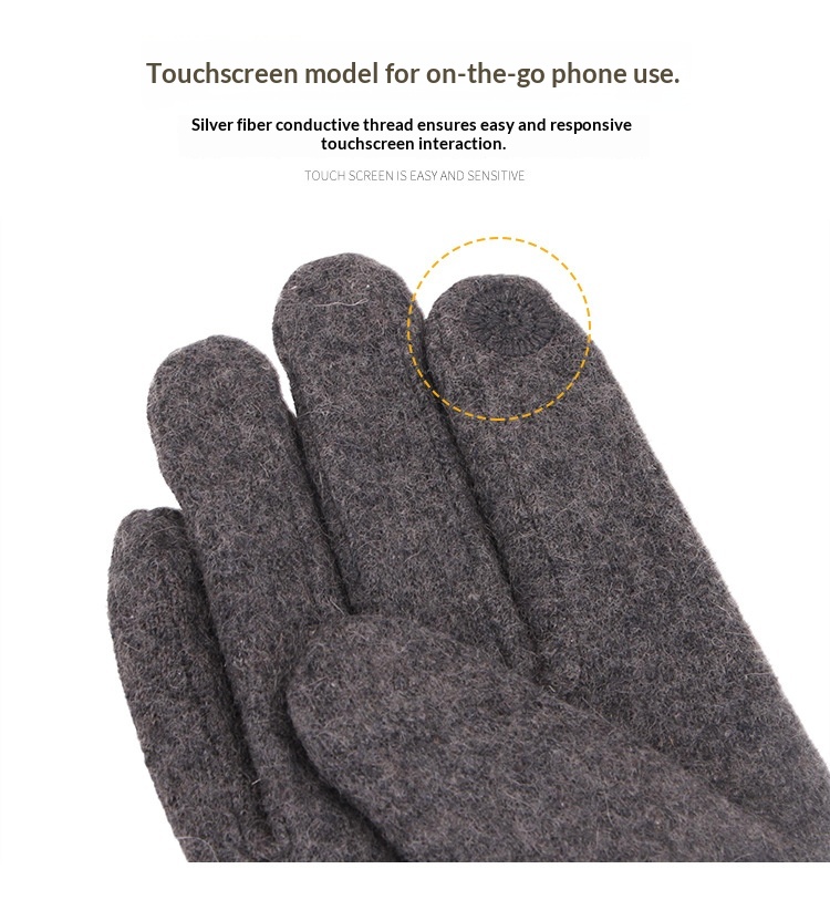boy Boy Boy Men's Wool Autumn Winter New Touchscreen Fleece Lined Thickened Warm Cycling Wholesale Cashmere Gloves Men_voghion.com