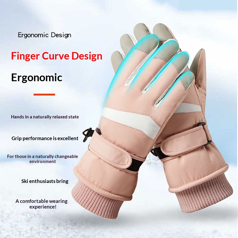 boy Boy Boy Winter Ski Gloves For Women, Warm, Fleece-Lined, Thickened, Waterproof, Touchscreen, Windproof, Mountaineering,_voghion.com