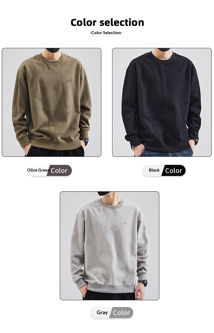 Garçon Garçon Shanggu Fashion 2025 Tenue Homme Col Rond Manches Longues Hiver Nouveau Sweat-shirt à Capuche Épais Haut Tendance_voghion.com