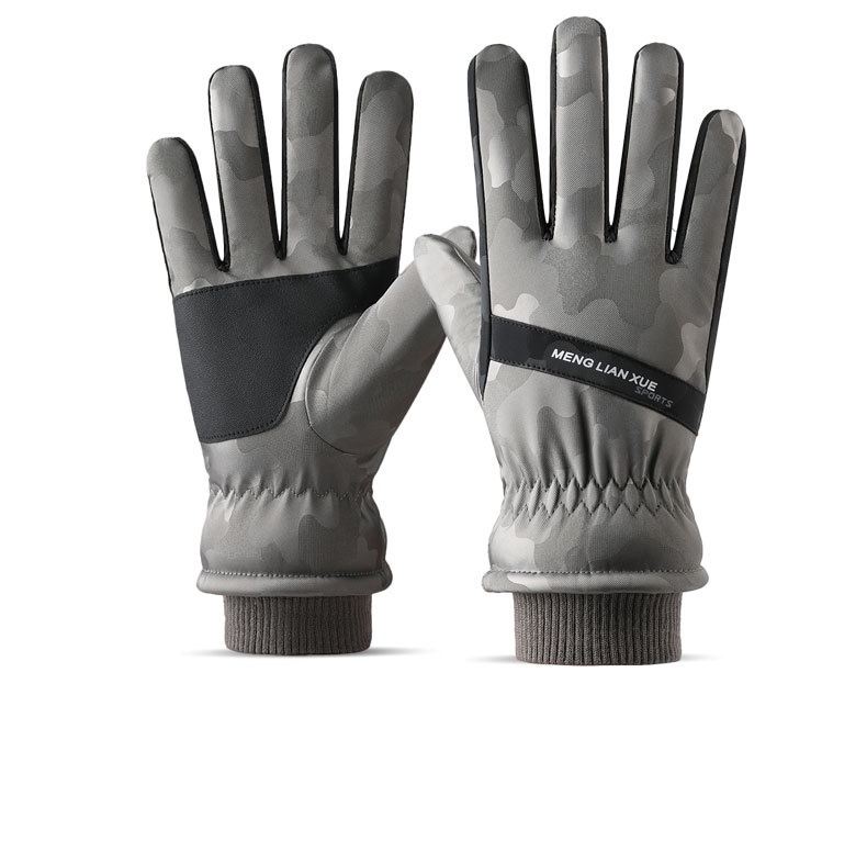 Boy Boy Herren-Baumwollhandschuhe, dick gefüttert mit Fleece, warm, winddicht, kältebeständig, Touchscreen-kompatibel, zum Reiten_voghion.com