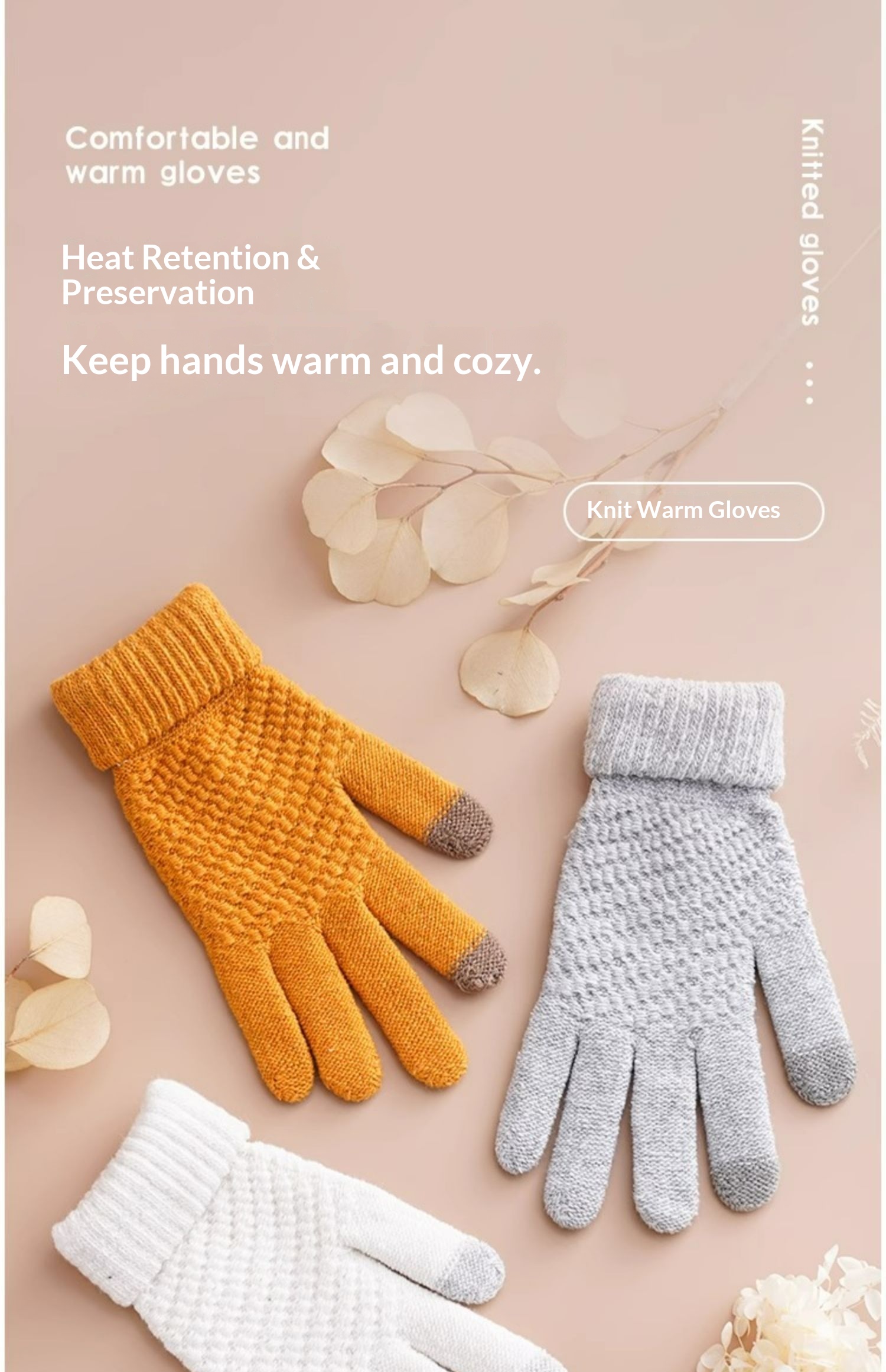 boy Boy Boy New Touchscreen For Men Women, Autumn And Winter, Fleece-Lined, Thickened, Warm, Cold-Proof, Outdoor Cycling Knitted_voghion.com