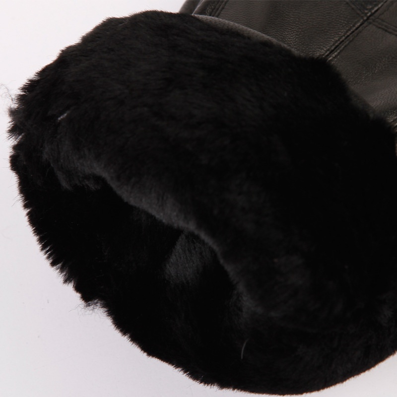 Guanti da moto invernali caldi da uomo, in pelle, spessi, in lana, antivento, in cotone freddo_voghion.com