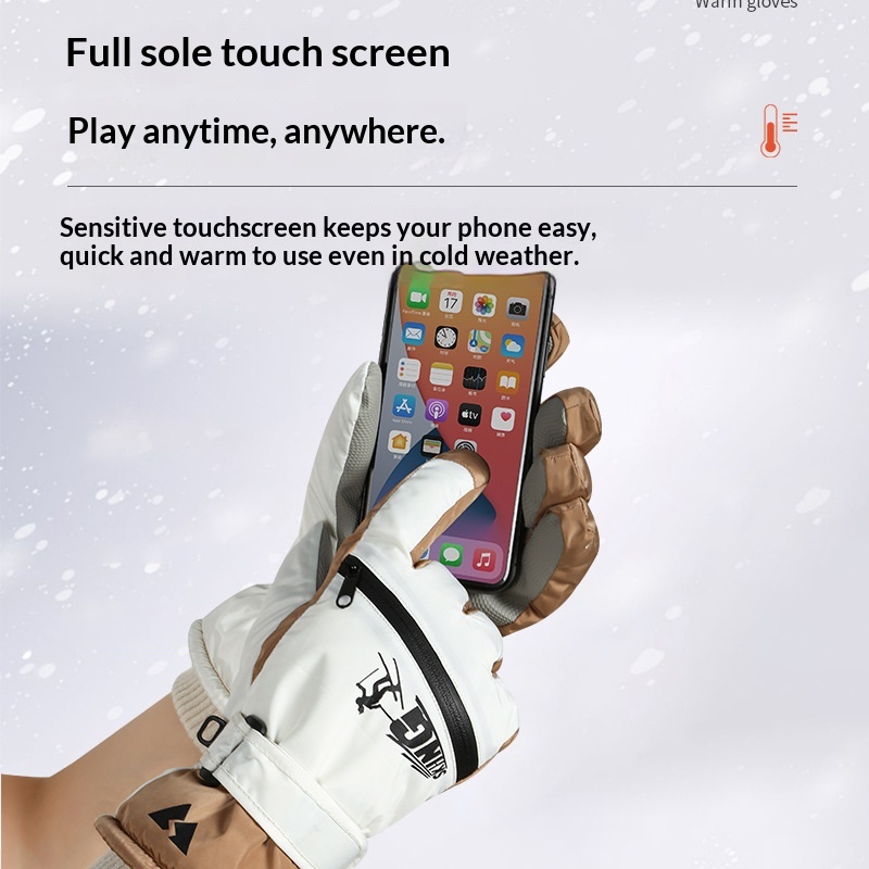 Guanti da sci invernali da donna Boy Boy, caldi, touchscreen, antifreddo, adatti per giocare sulla neve, resistenti all'acqua, spessi, foderati in pile, per ciclismo,_voghion.com