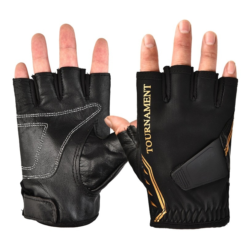 Herrenhandschuhe aus echtem Leder, warm, dreifingrig, wasserdicht, ideal zum Angeln, Fitness und für Outdoor-Aktivitäten._voghion.com