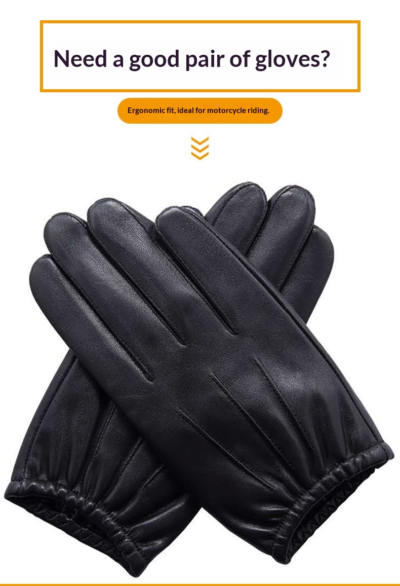 Neue Herren-Winterhandschuhe aus PU-Leder, gefüttert mit Fleece, dick und warm, für Autofahren, Radfahren und Fitness mit Touchscreen-Funktion_voghion.com
