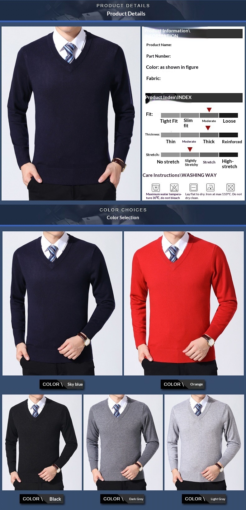 Maglione invernale in lana per uomo di mezza età, versatile, classico, con scollo a V, tinta unita, da uomo Boy Boy 2024_voghion.com