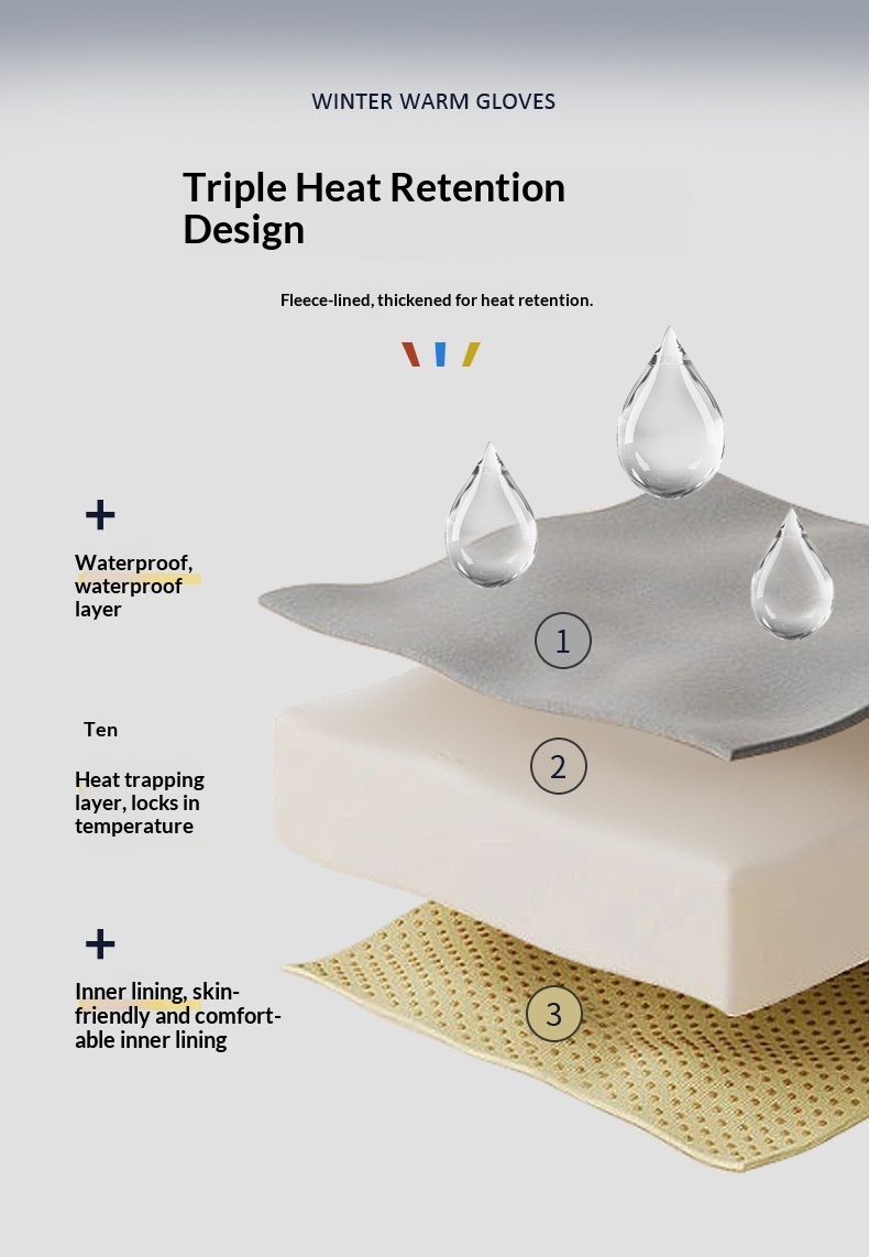 boy Boy Boy With Zipper Design Outdoor Cycling Gloves For Men Winter Women Riding Touchscreen Motorcycle Waterproof Warm_voghion.com