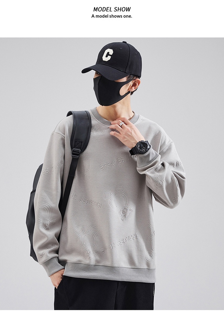 Garçon Garçon Shanggu Fashion 2025 Tenue Homme Col Rond Manches Longues Hiver Nouveau Sweat-shirt à Capuche Épais Haut Tendance_voghion.com