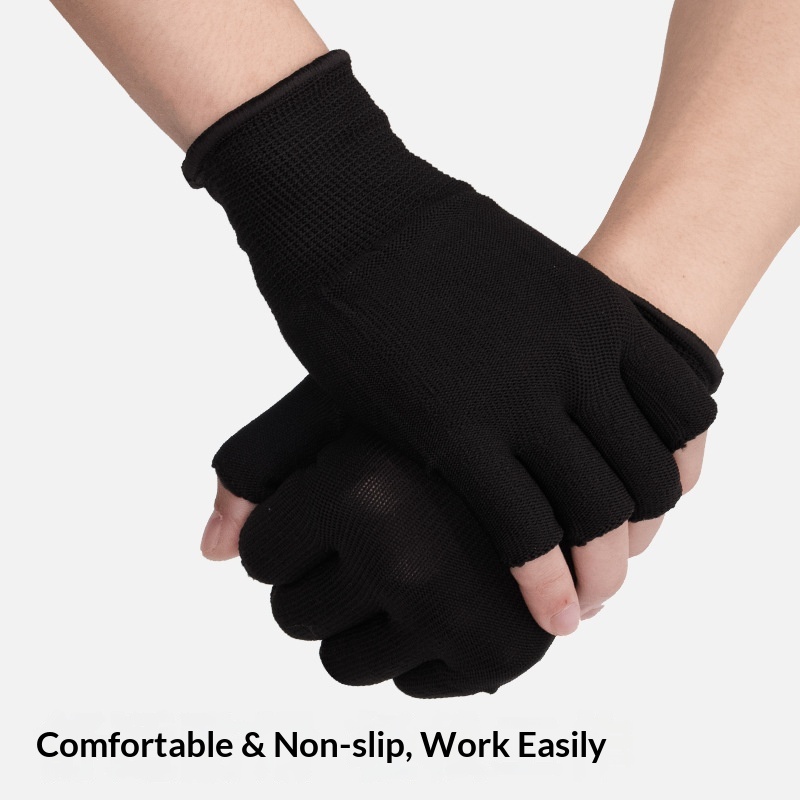 Boy Boy Boy Halbfingerhandschuhe, strapazierfähig, atmungsaktiv, eng anliegend, hochelastisch, Arbeitsschutz, Damenhandschuhe, dünne Herrenhandschuhe_voghion.com