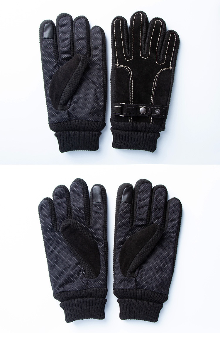 Guanti invernali da sci e equitazione caldi da uomo in vera pelle, foderati in pile, spessi, antifreddo, impermeabili, touchscreen, per esterni_voghion.com