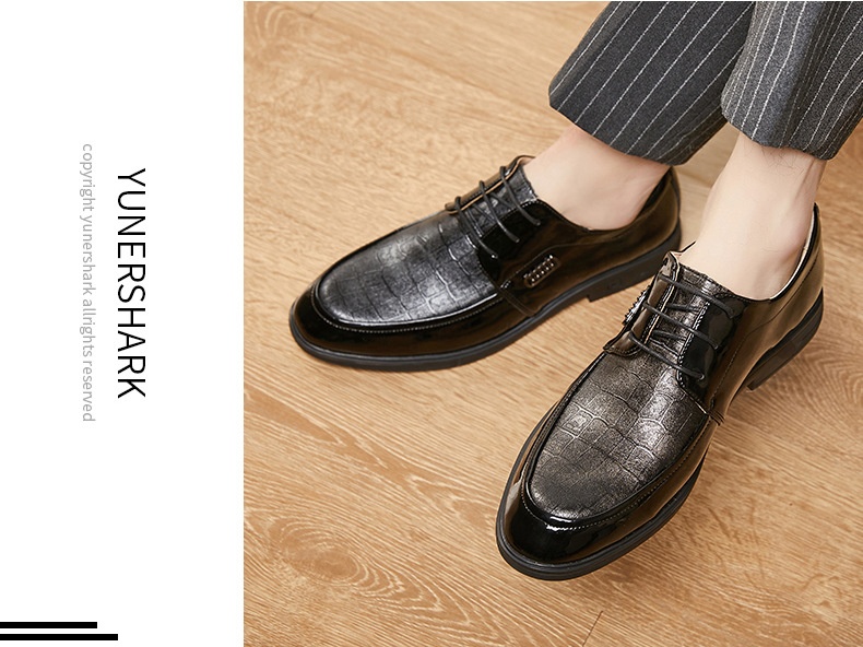 Voyage Printemps Été Nouvelles Affaires Formelles Décontractées Semelle souple Derby britannique à lacets Chaussures de mariage pour hommes en cuir_voghion.com