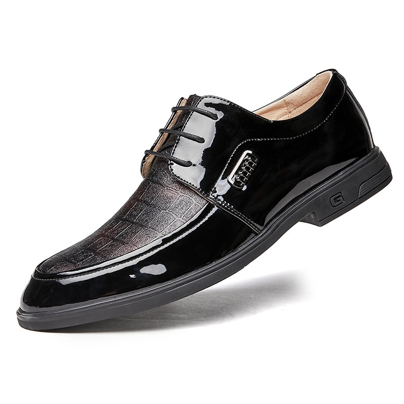 Voyage Printemps Été Nouvelles Affaires Formelles Décontractées Semelle souple Derby britannique à lacets Chaussures de mariage pour hommes en cuir_voghion.com