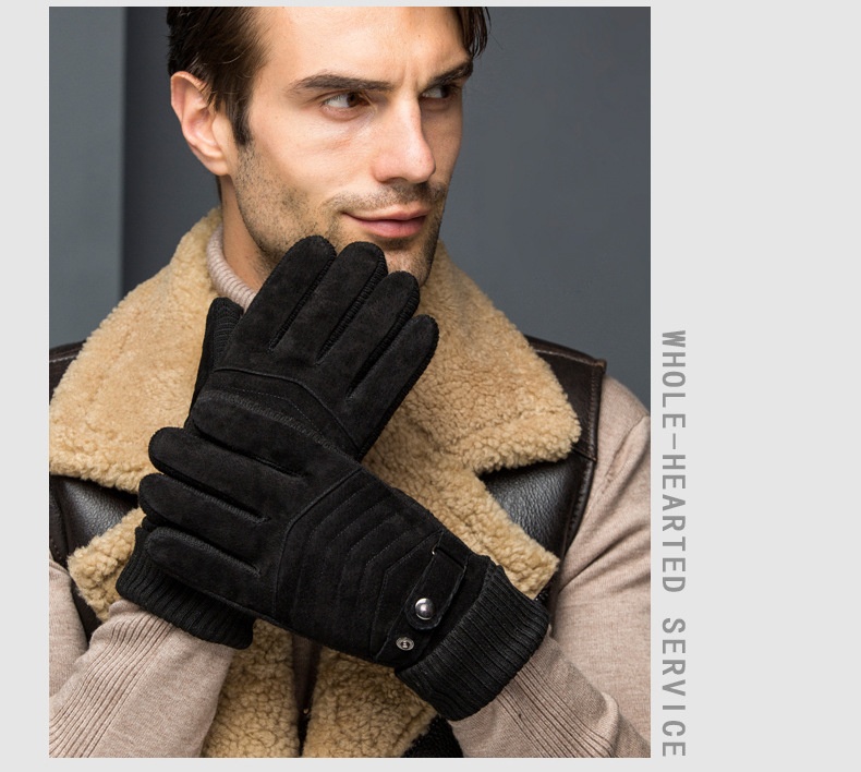 Guanti da motociclista invernali da uomo in vera pelle di maiale, resistenti al freddo, con touchscreen, foderati in pile spesso e caldi_voghion.com