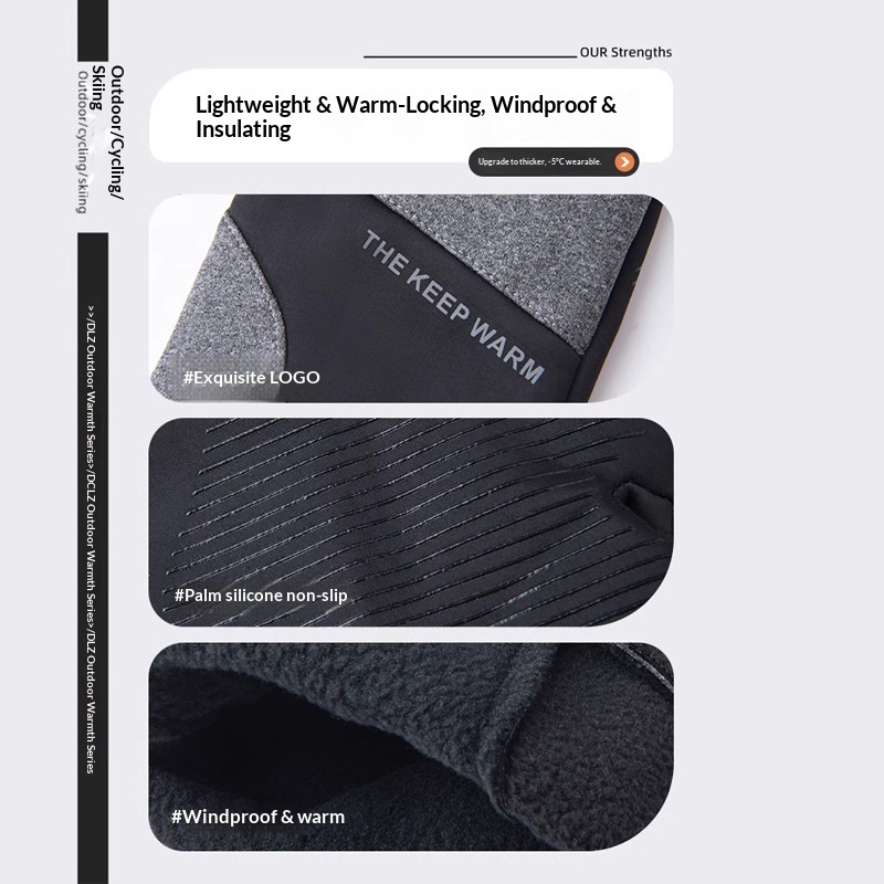 boy Boy Boy Winter For Men And Women 2025 New Fleece-Lined Thickened Cycling Electric Bike Cold-Proof Windproof Cotton Gloves_voghion.com