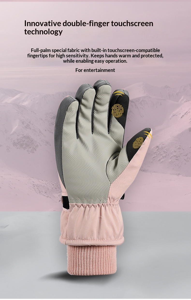 Guanti da sci caldi per coppia, invernali, foderati in pile, per esterni, da moto, antipioggia, antifreddo, antivento, spessi_voghion.com