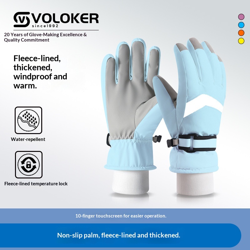 boy Boy Boy Women's Ski Winter Sports Outdoor Men's Warm Fleece Lined Windproof Cold-Proof Touchscreen Cycling Gloves_voghion.com