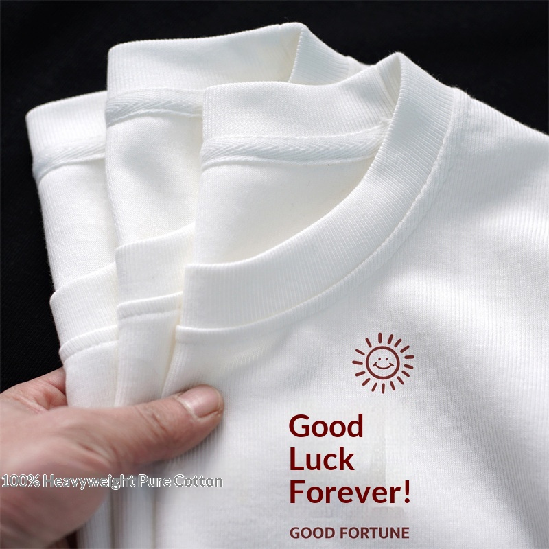 boy Boy Xinjiang Heavy Cotton T-Shirt Unisex Chinese Style National Short Base Shirt Ins Summer Plus Size Half Sleeve Trend_voghion.com