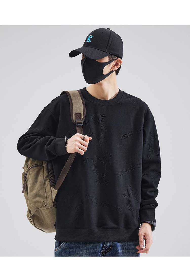 Garçon Garçon Shanggu Fashion 2025 Tenue Homme Col Rond Manches Longues Hiver Nouveau Sweat-shirt à Capuche Épais Haut Tendance_voghion.com