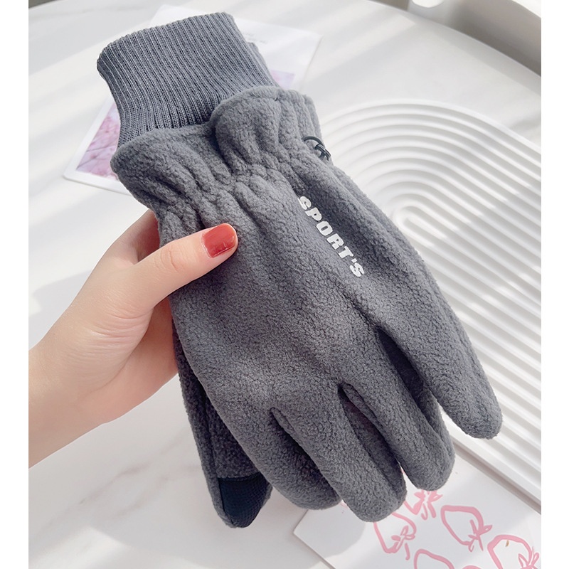 Gants pour homme et femme, chauds et coupe-vent, en polaire, parfaits pour l'hiver, le vélo électrique et les écrans tactiles. Style couple._voghion.com