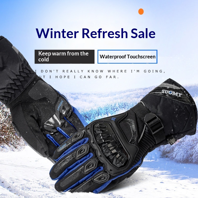 Boy Boy Supply Motorradhandschuhe, wasserdicht, warm, für den Winter, Motorradfahrer, sturzsicher, Offroad, dick, lang, für Herren_voghion.com