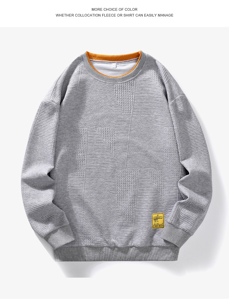 Sweat-shirt décontracté pour homme, collection automne, manches longues, col rond, coupe ajustée, tendance. Disponible en stock._voghion.com
