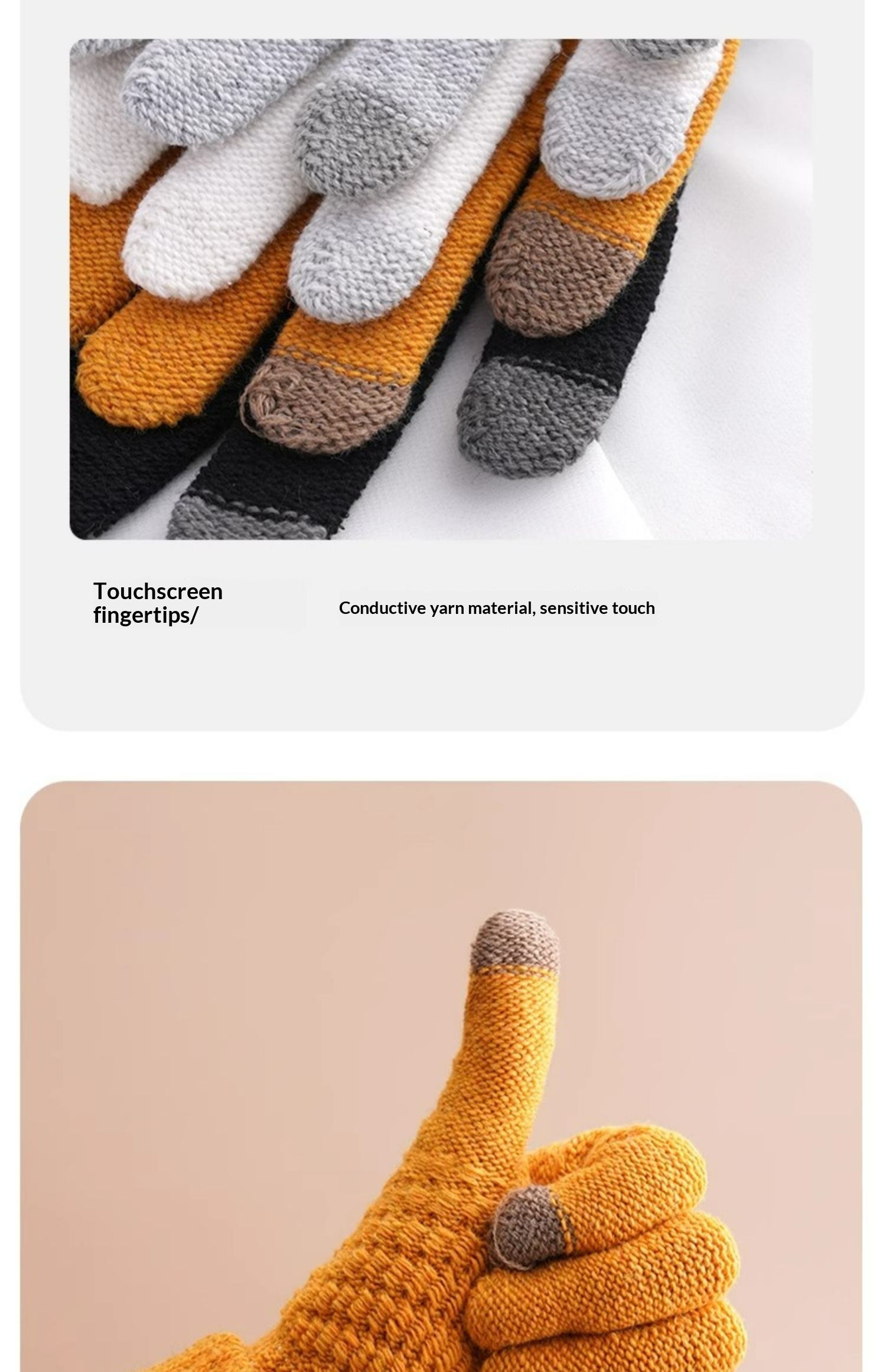 boy Boy Boy New Touchscreen For Men Women, Autumn And Winter, Fleece-Lined, Thickened, Warm, Cold-Proof, Outdoor Cycling Knitted_voghion.com