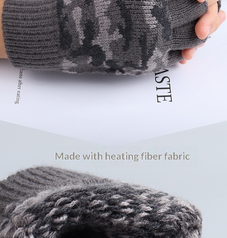 Neue Camouflage-Halbfingerhandschuhe für Herren, Winterhandschuhe für Damen, Büro und Studenten, kältebeständige Touchscreen-Handschuhe für den Außenbereich_voghion.com