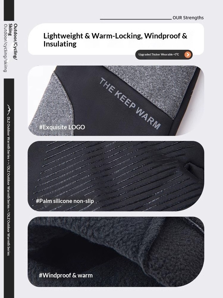 boy Boy Boy Winter For Men And Women 2025 New Fleece-Lined Thickened Cycling Electric Bike Cold-Proof Windproof Cotton Gloves_voghion.com
