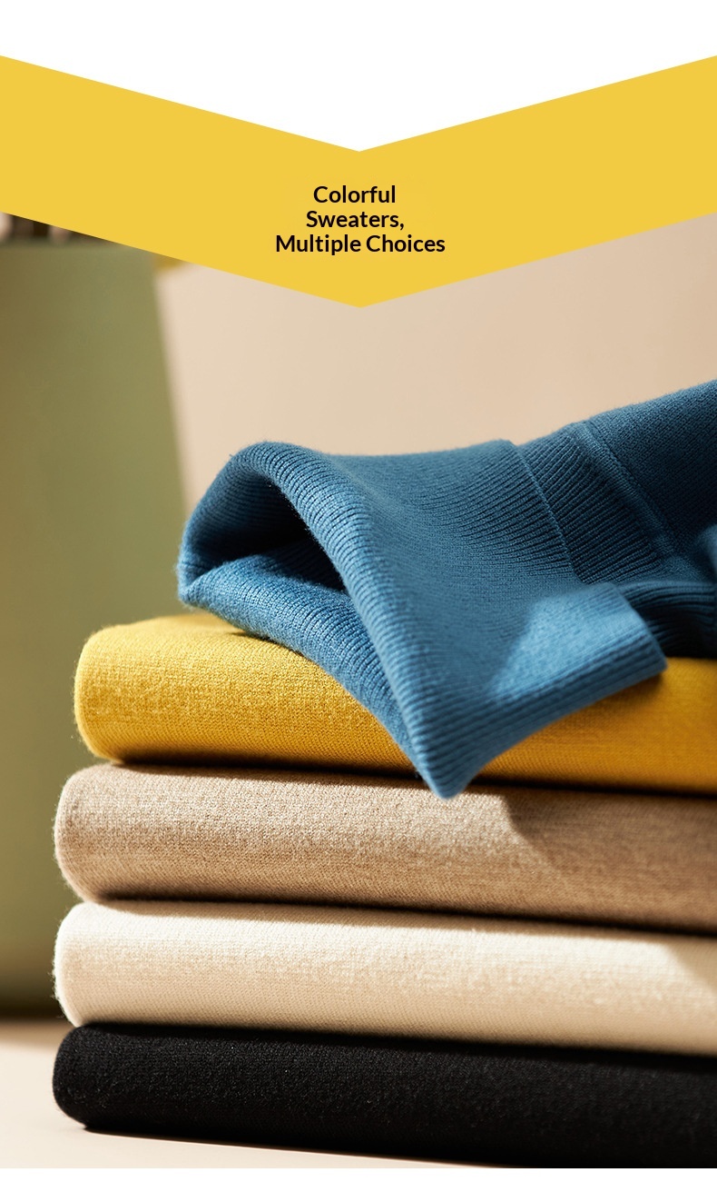 ragazzo Ragazzo Ragazzo Ragazzo 2025 Autunno Inverno Nuovo Uomo Dolcevita Spesso Casual Tinta Unita Maglia Base Maglione Largo Maglione_voghion.com