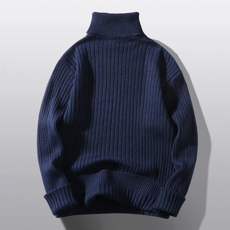 boy Boy Boy Boy Autumn Winter Main Promotion High Volume Men's Turtleneck Pullover Button Flower Casual Knitted Sweater Base Layer In_voghion.com
