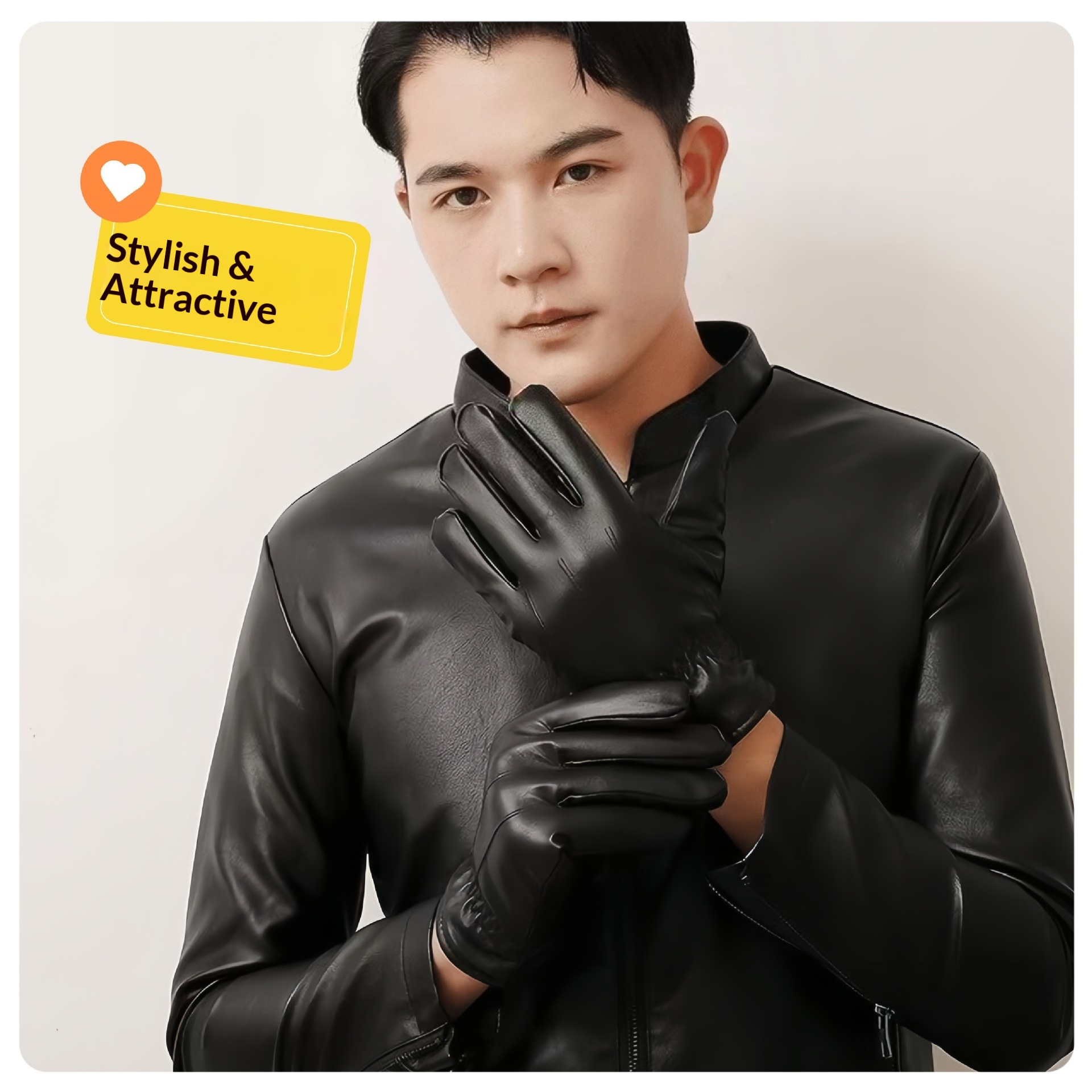 boy Boy Boy Winter Warm Thickened Fleece Touchscreen Windproof PU Leather Electric Bike Riding Couple Gloves For Men And Women_voghion.com