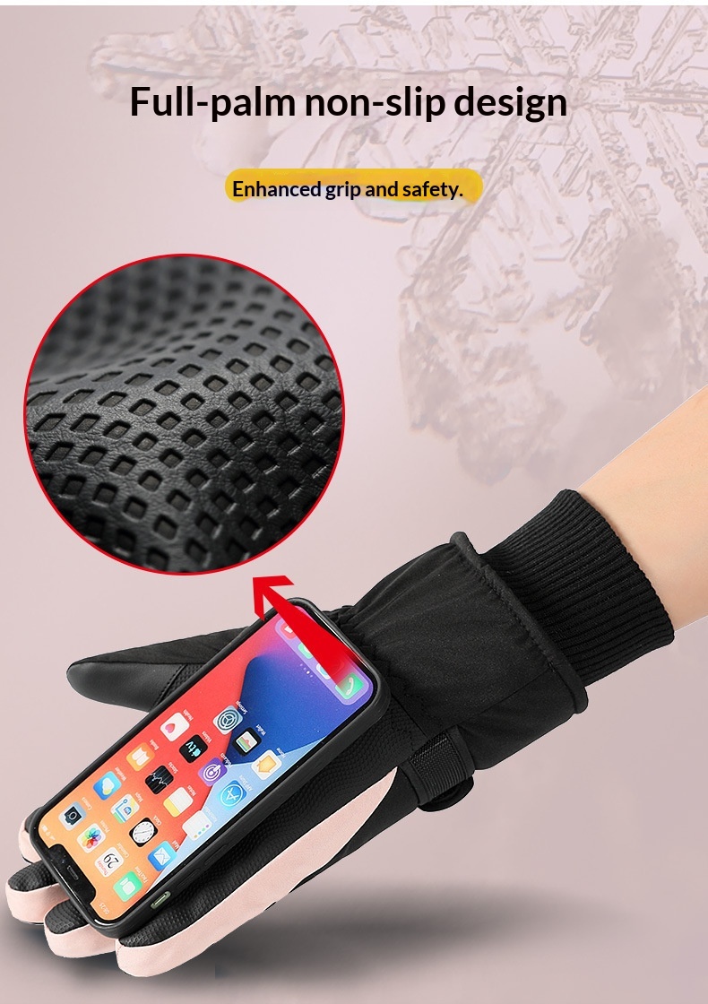 Guanti da sci caldi per coppia, invernali, foderati in pile, per esterni, da moto, antipioggia, antifreddo, antivento, spessi_voghion.com