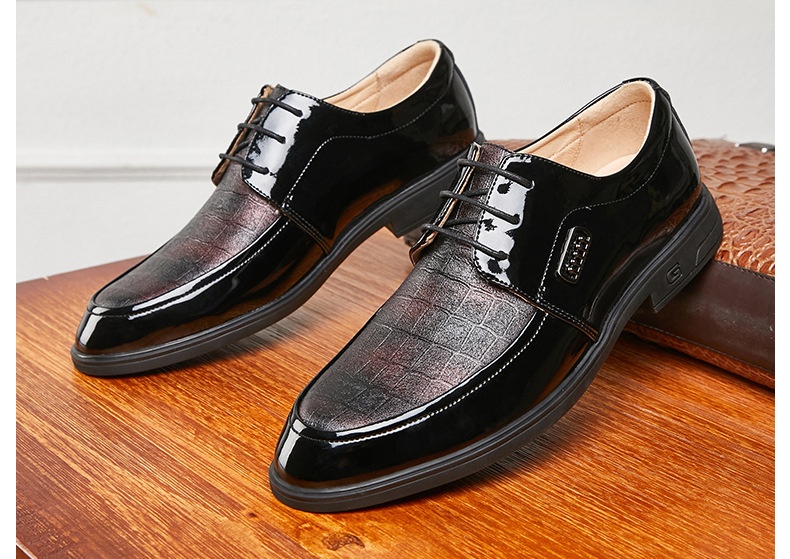 Voyage Printemps Été Nouvelles Affaires Formelles Décontractées Semelle souple Derby britannique à lacets Chaussures de mariage pour hommes en cuir_voghion.com