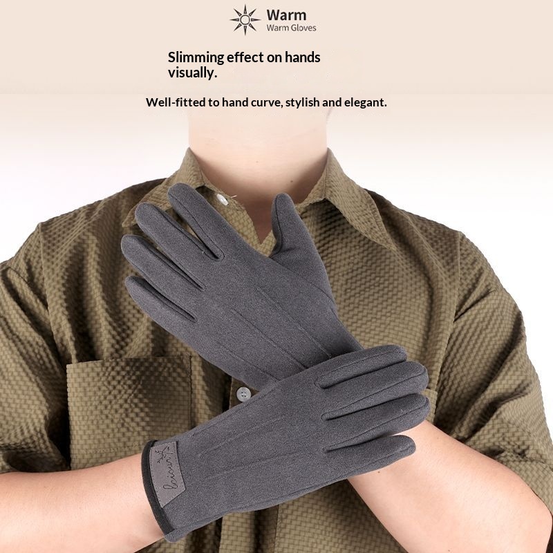 Herrenhandschuhe aus Thermofleece, warm, winddicht, Touchscreen-geeignet, kältebeständig, ideal zum Autofahren, Radfahren, für Herbst und Winter, geeignet für Angler und E-Bikes_voghion.com