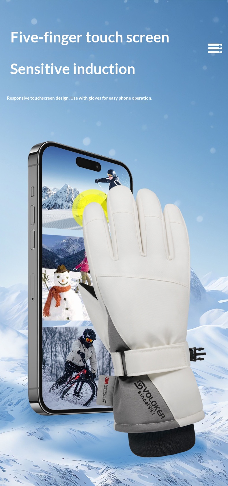 ragazzo Ragazzo Ragazzo Caldo Pile Foderato Sci Autunno Inverno Ciclismo Donna Touchscreen Guanti Uomo Transfrontaliero All'ingrosso Alto_voghion.com
