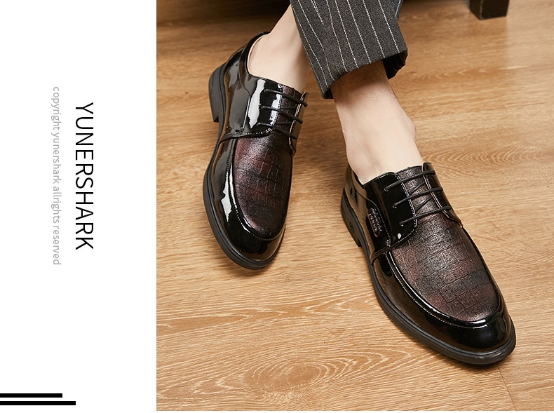 Voyage Printemps Été Nouvelles Affaires Formelles Décontractées Semelle souple Derby britannique à lacets Chaussures de mariage pour hommes en cuir_voghion.com