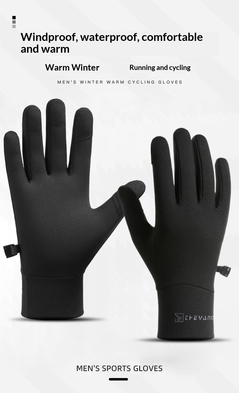 Herren Q363 Winterhandschuhe für Outdoor-Sportarten, dünn mit Fleece gefüttert, für Radfahren, Touchscreen, kältebeständig, wasserabweisend, kältebeständig, wasserabweisend_voghion.com