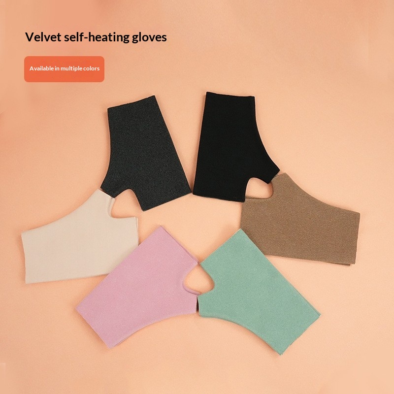boy Boy Boy Warm Half-Finger Gloves For Women, Short Style, Derong Touchscreen, Autumn And Winter, Fingerless, Student Men, Writing,_voghion.com