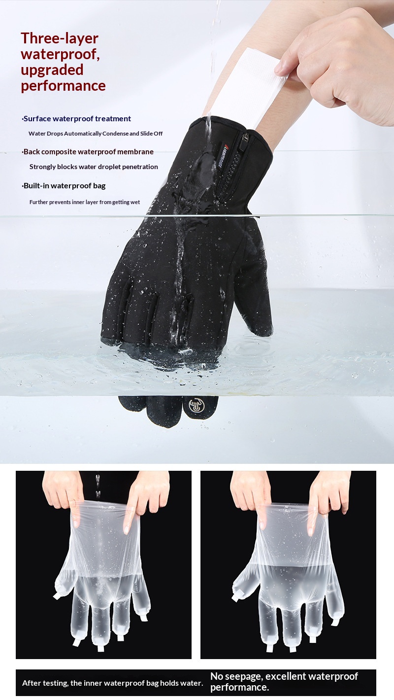 Boy Herren-Skihandschuhe, kältebeständig, Touchscreen-kompatibel, warm, 3M Thinsulate™-Fleece, antibakteriell, reflektierend, Nachtsicht_voghion.com