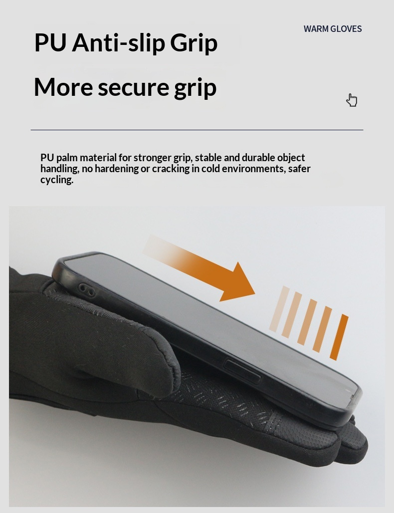 boy Boy Boy With Zipper Design Outdoor Cycling Gloves For Men Winter Women Riding Touchscreen Motorcycle Waterproof Warm_voghion.com