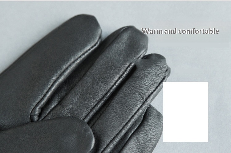 boy Boy Boy Genuine Leather Cowhide Winter Gloves Men Fingerless Driving Riding Fleece Lined Warm_voghion.com