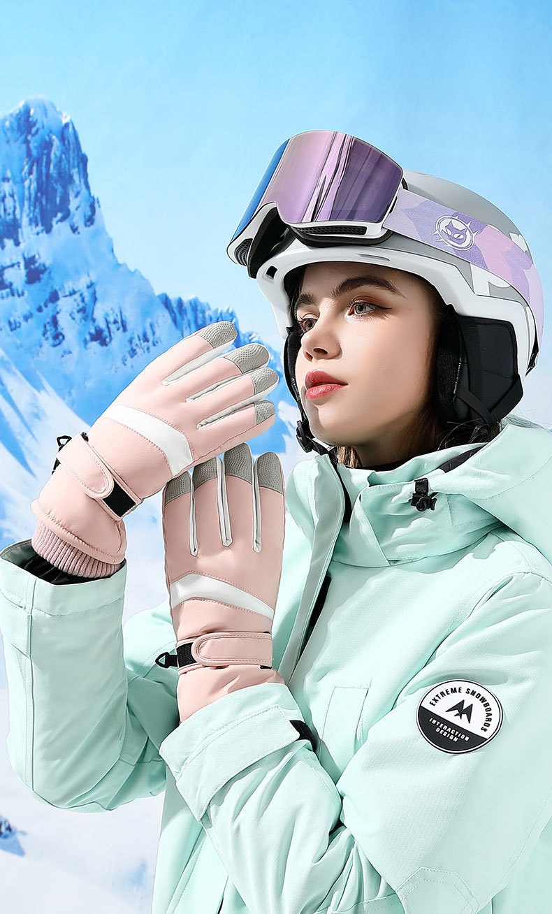 Guanti da sci invernali Boy Boy per donna, caldi, foderati in pile, spessi, impermeabili, touchscreen, antivento, alpinismo,_voghion.com